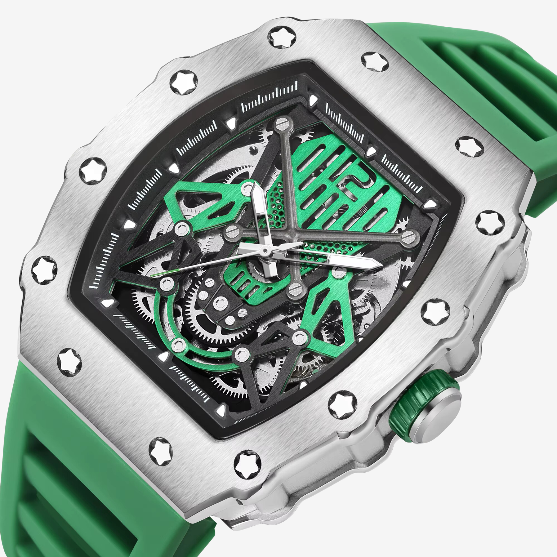 ChronoSport Grün – Automatische Skeleton-Sportuhr