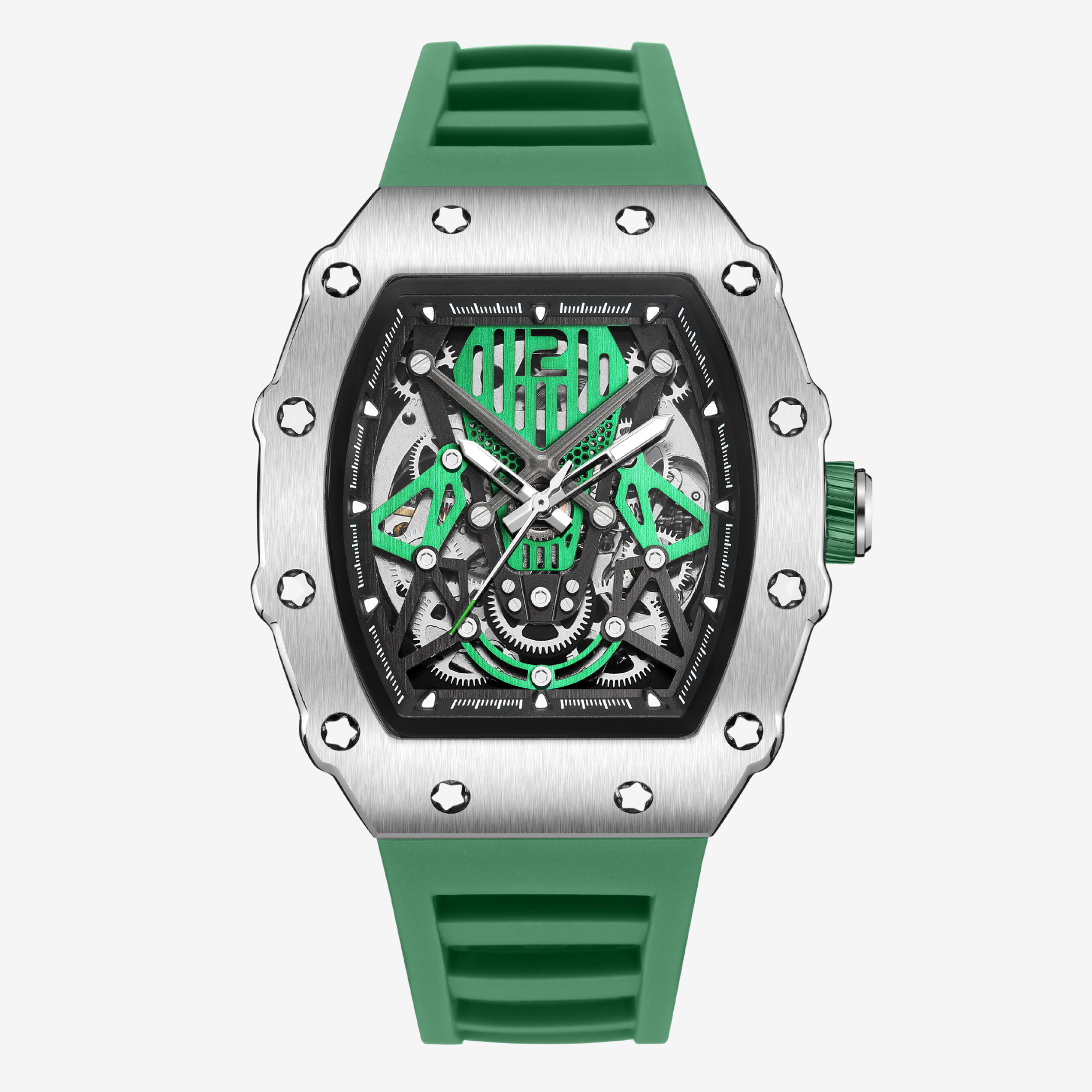 ChronoSport Grün – Automatische Skeleton-Sportuhr