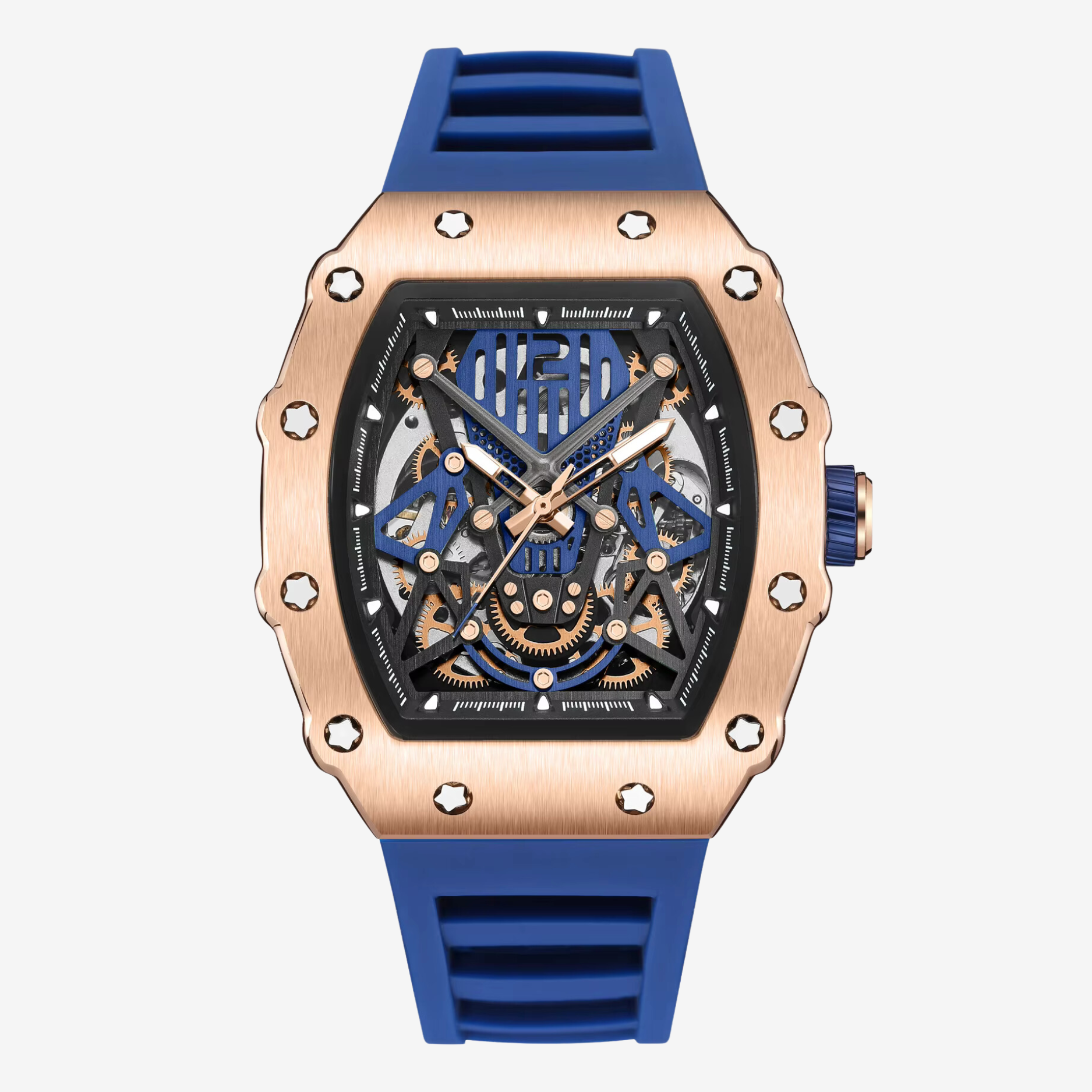 ChronoSport Blau – Automatische Skeleton-Sportuhr