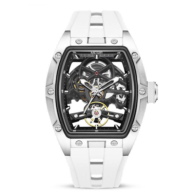 ChronoSport Weißes Zifferblatt – Automatische Skeleton-Sportuhr